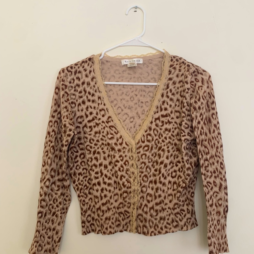 White House Black Market Cheetah Print Top